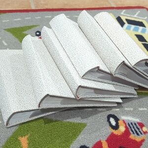 6 Unused White and Gold Swirl Patterned Photo Albums. Room For Text